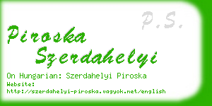 piroska szerdahelyi business card